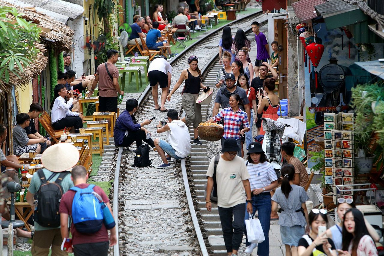 rue cafe chemin de fer Hanoi, Vieux quartier Hanoi